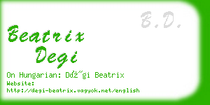 beatrix degi business card